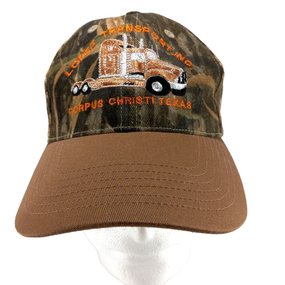 NWT Cap Mossy Oak Lopez Transport Inc. Corpus Christi Flex-Strap KATI